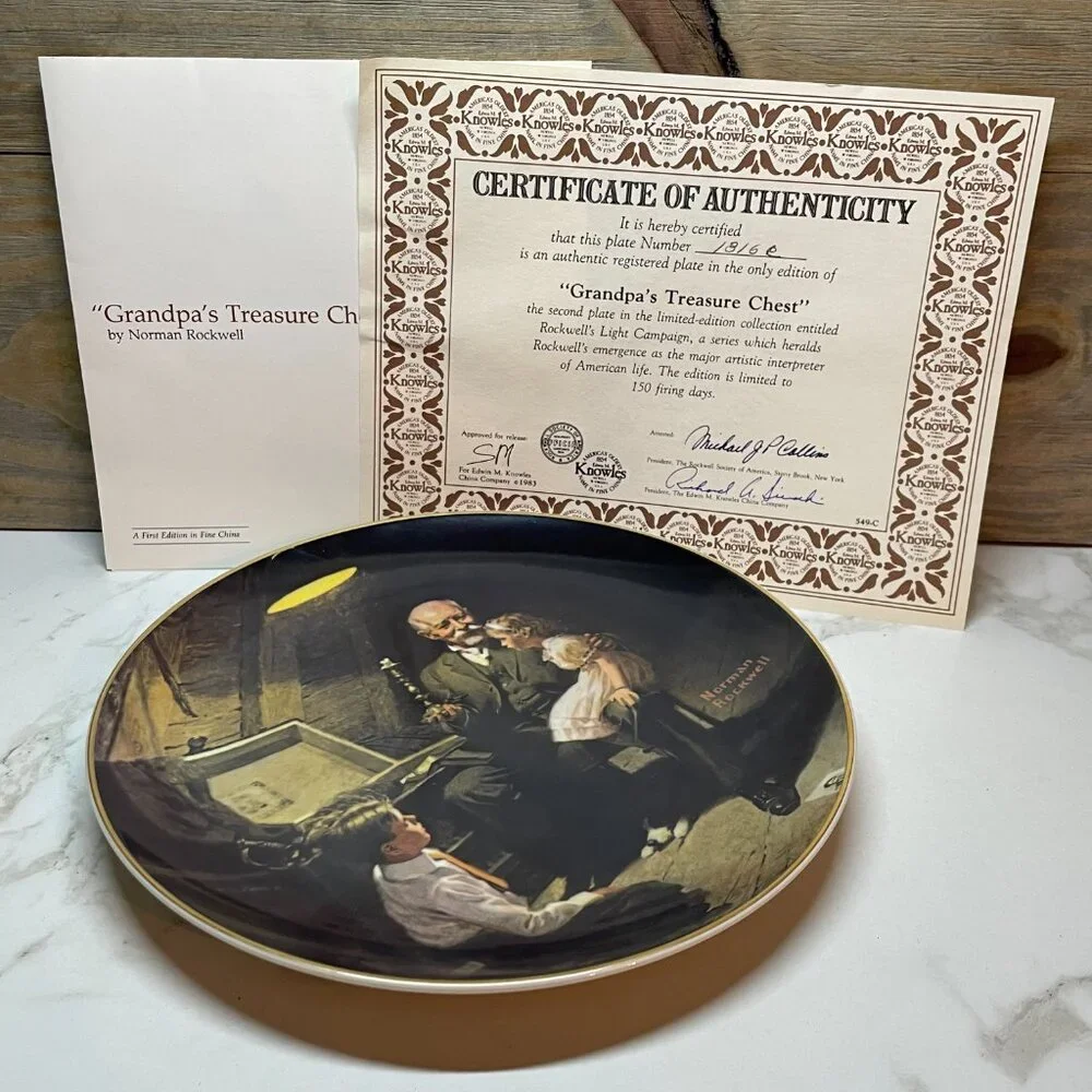 Norman Rockwell Grandpas Treasure Collectors Plate in Knowles Fine China